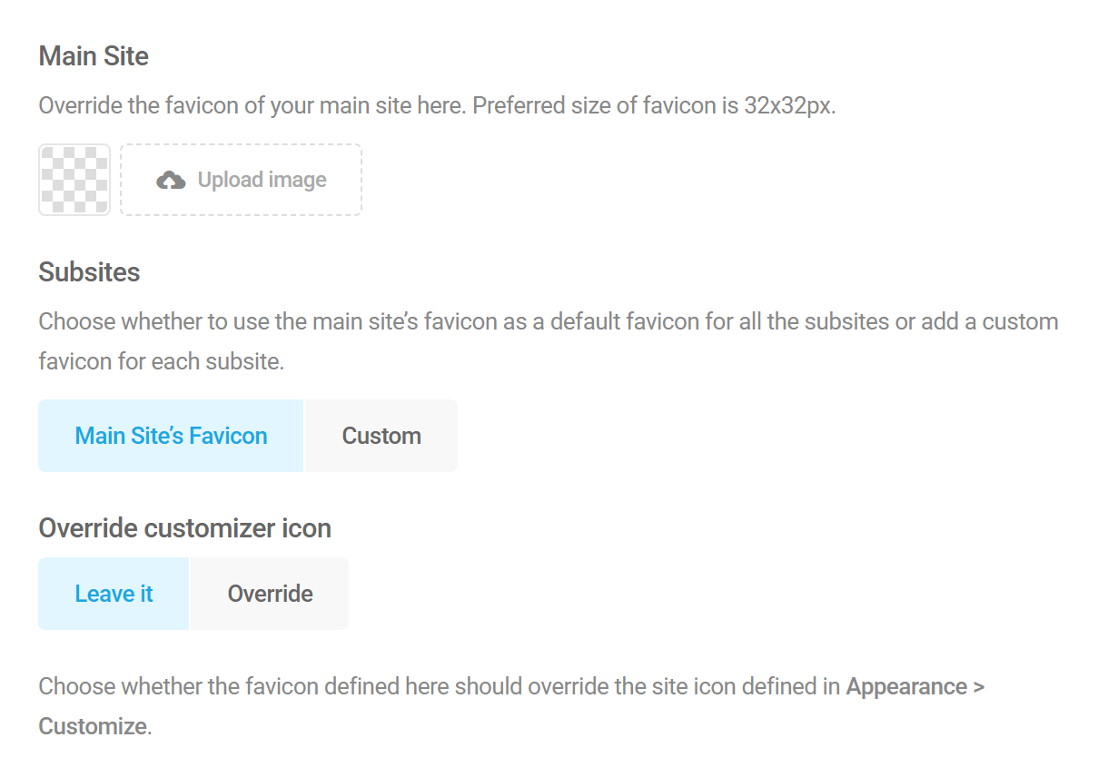 Set multisite favicon in Branda images module