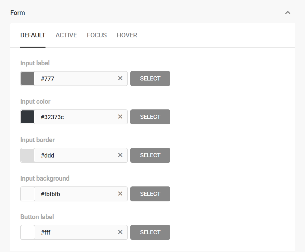 Branda login screen form colors