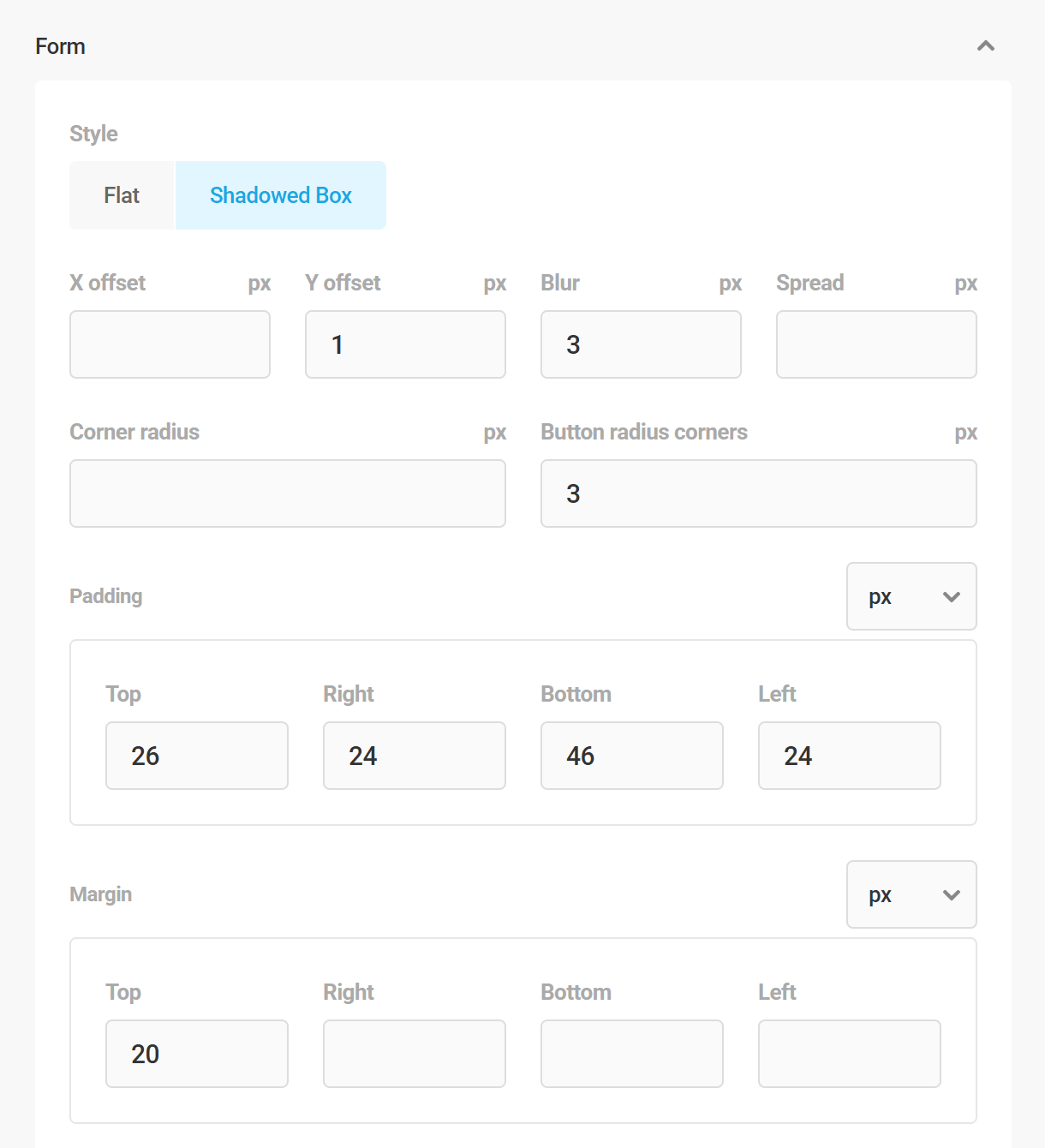 Branda login screen form design options