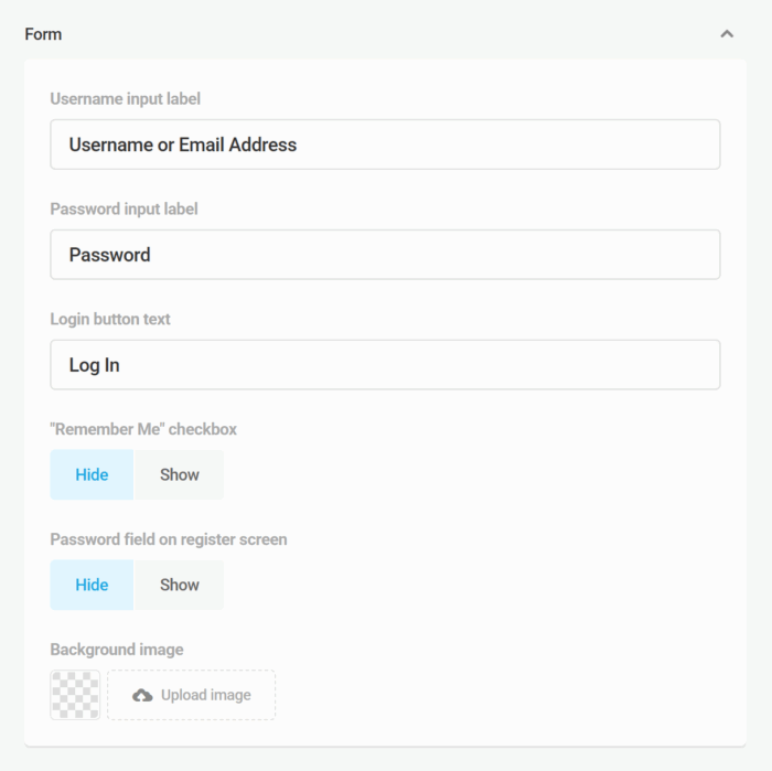 Customize the login screen form in Branda