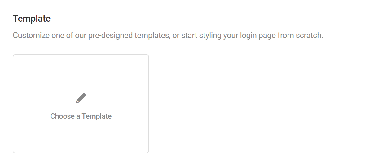 Select a login screen template in Branda