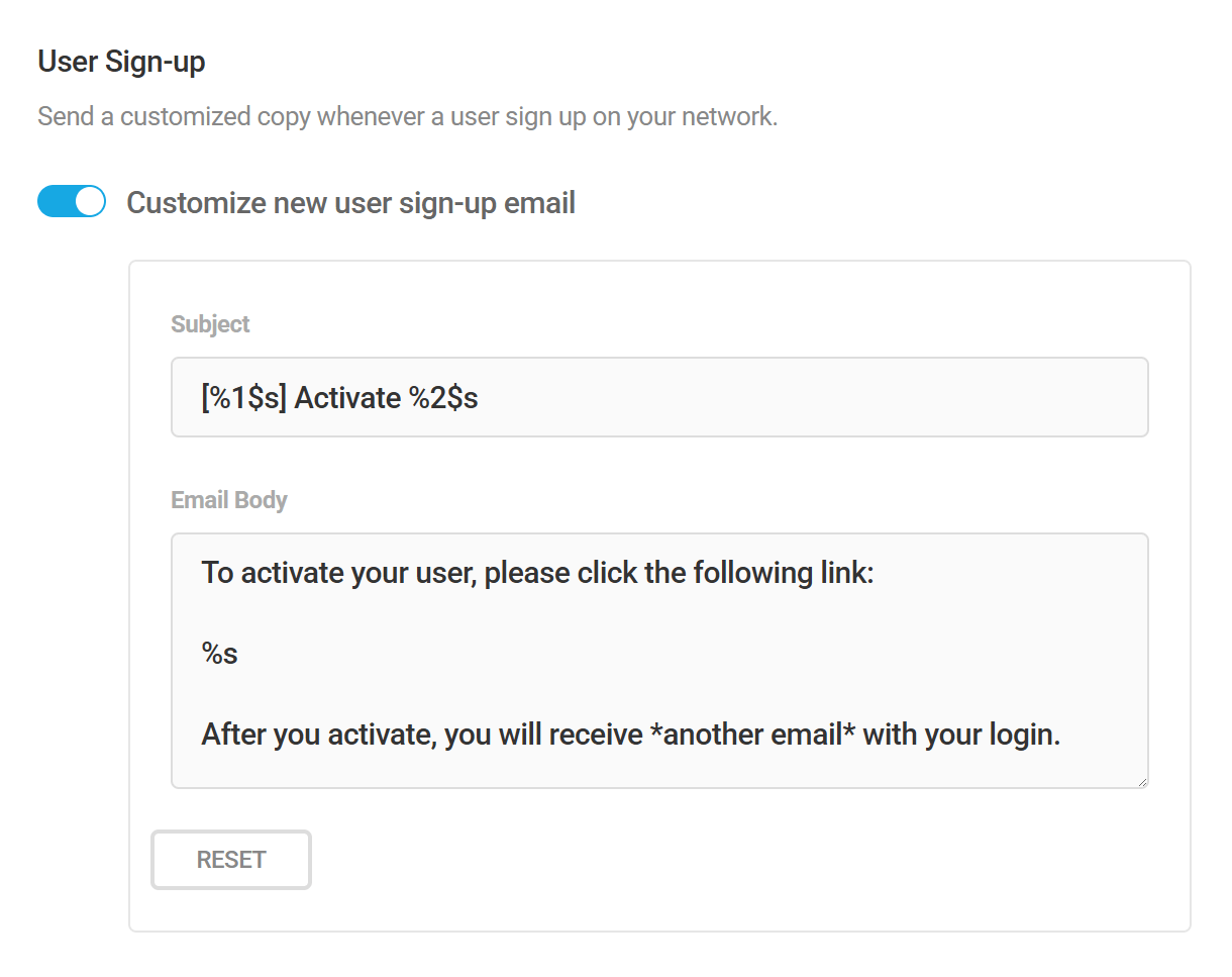 New user email in Branda Registration Emails module