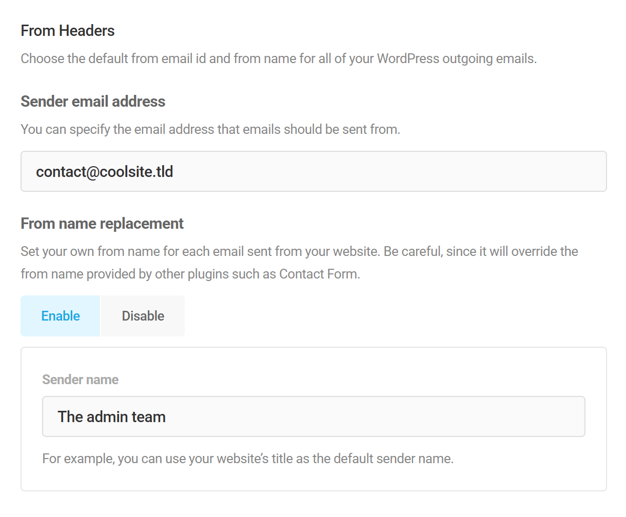 Branda SMTP From headers