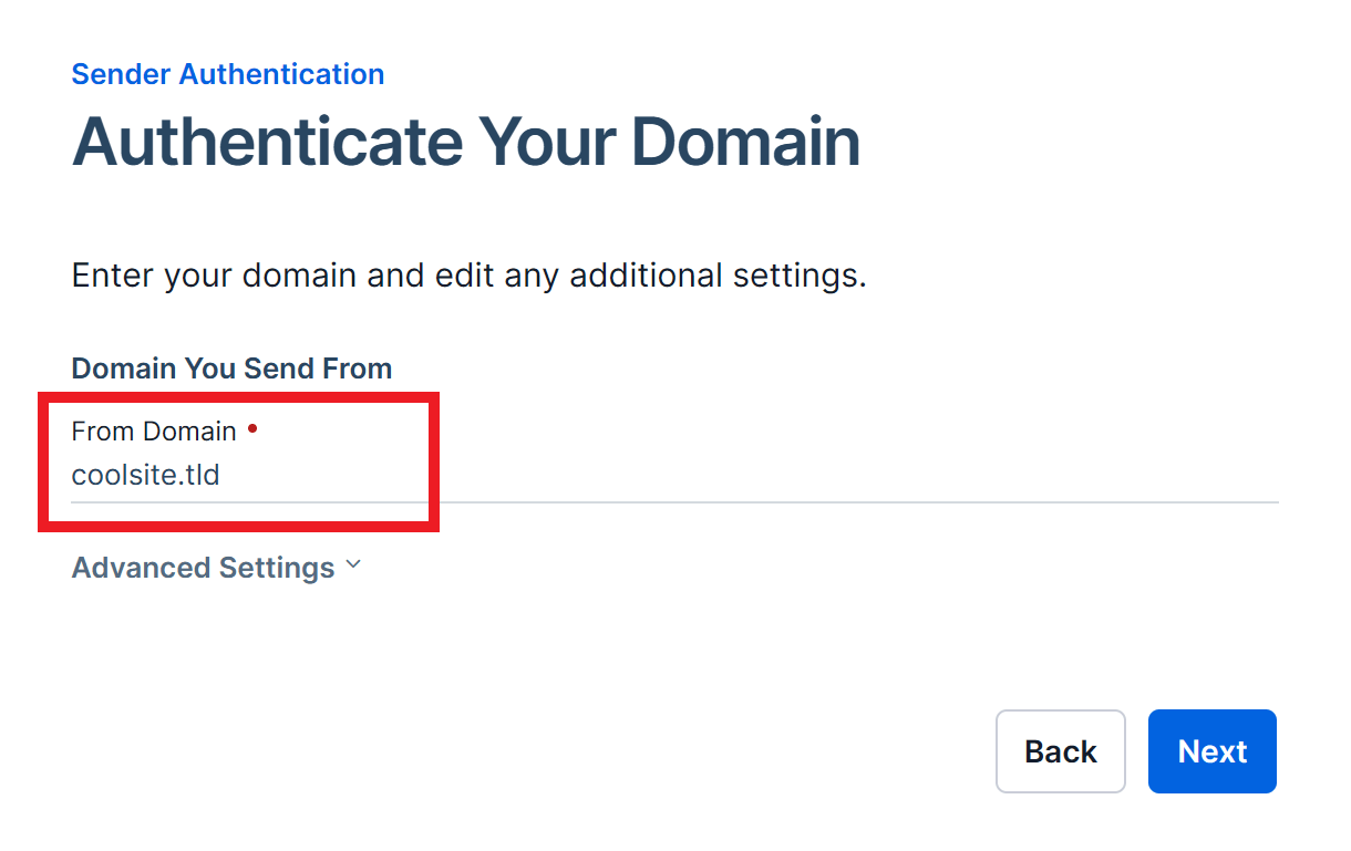 Sendgrid authentication (step 3)