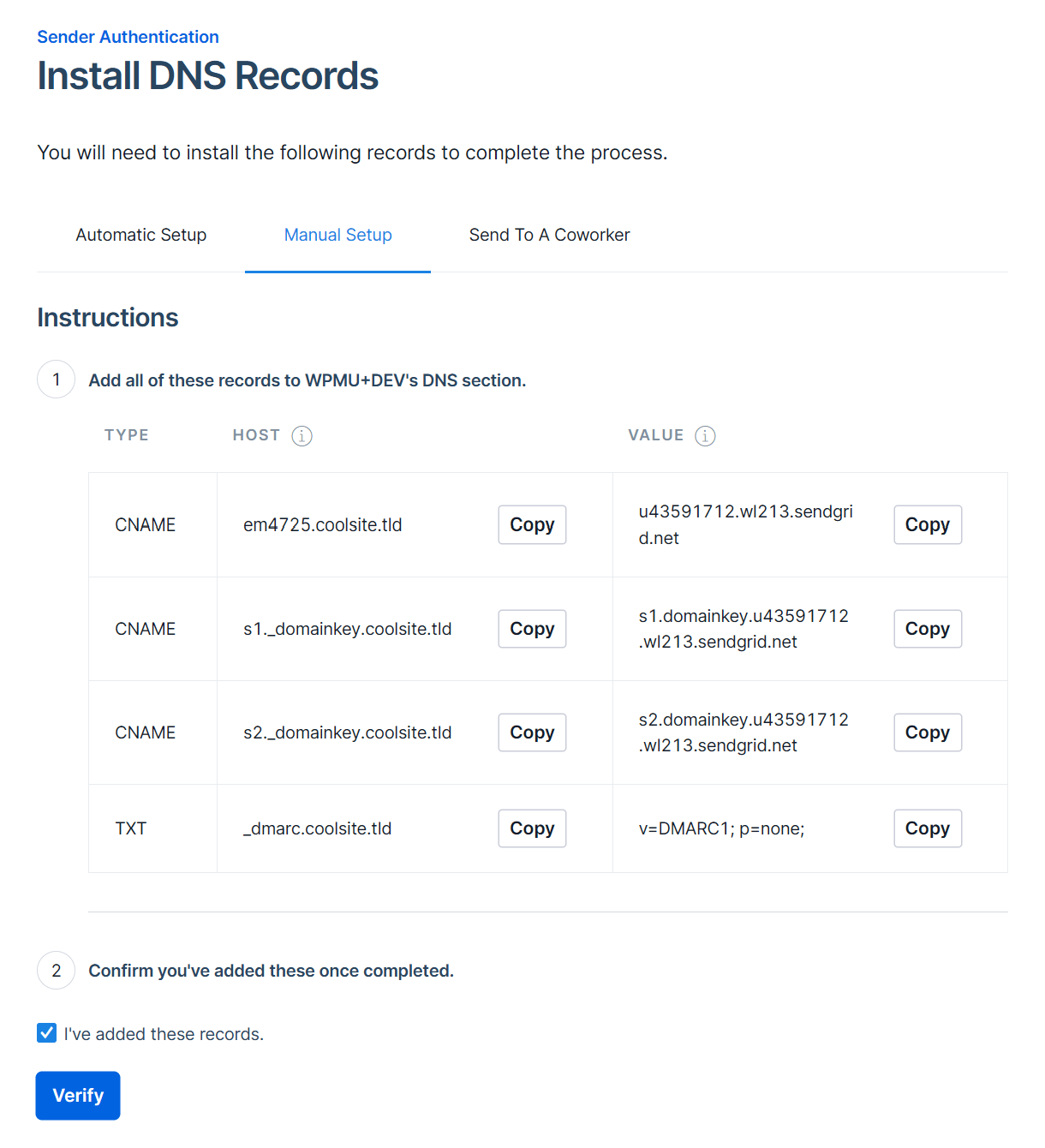 Sendgrid authentication (step 4)