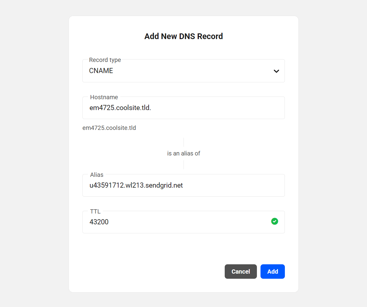 Sendgrid authentication (step 5)