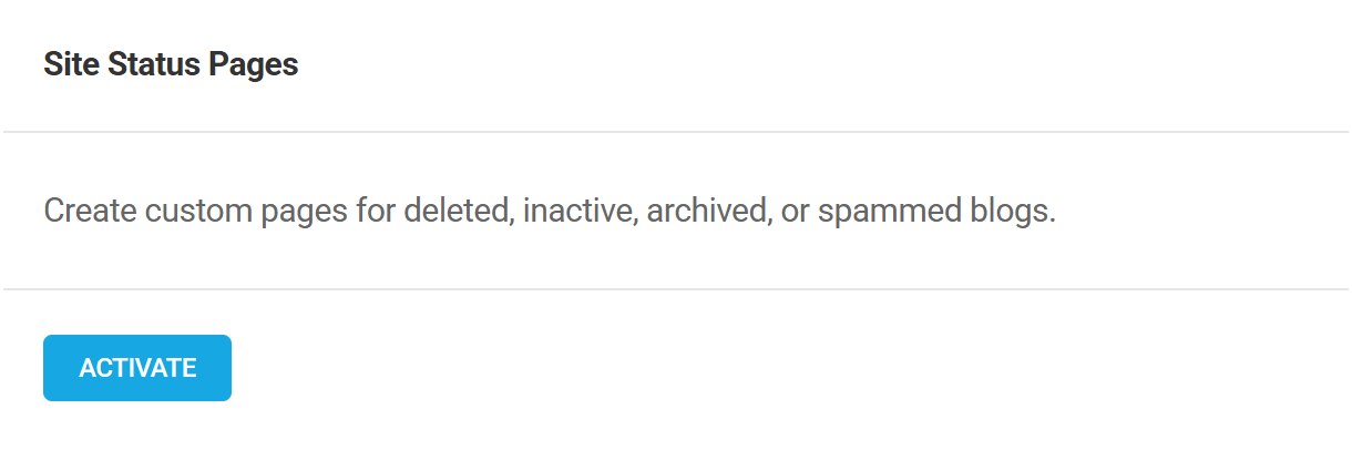 Activate Branda status pages module