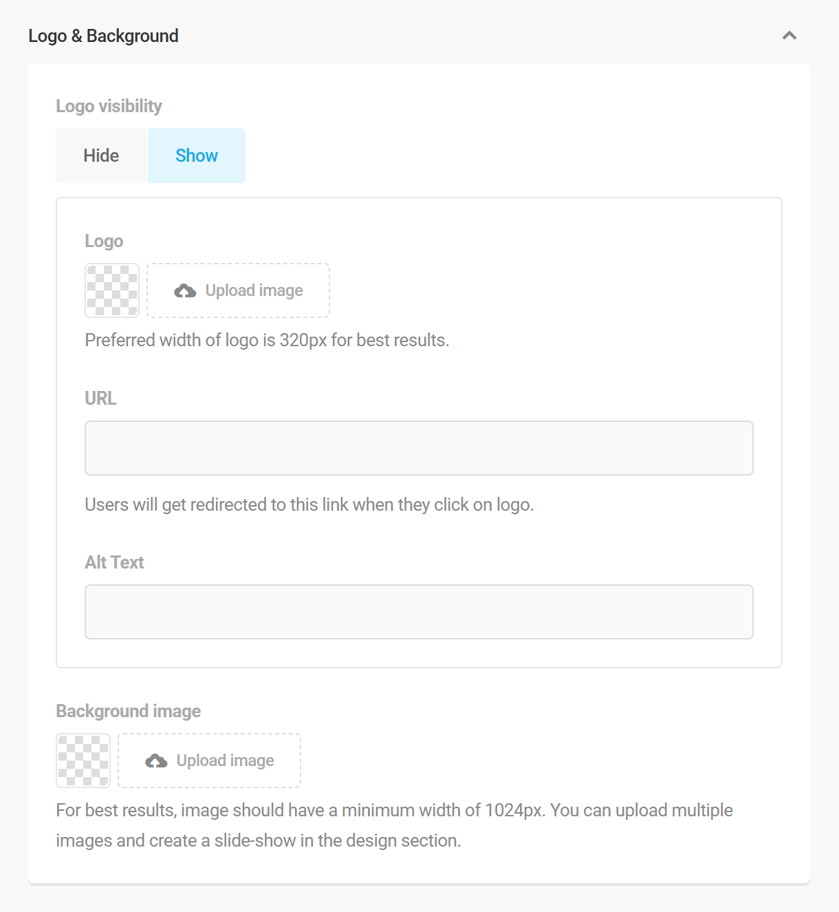 Branda status pages logo options
