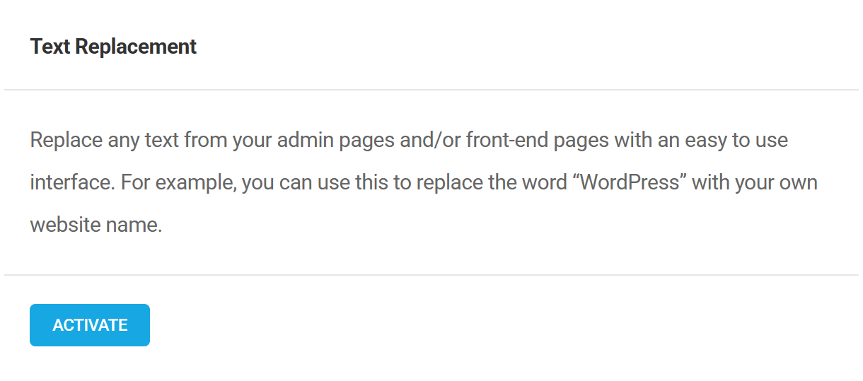 Activate Branda text replacement module