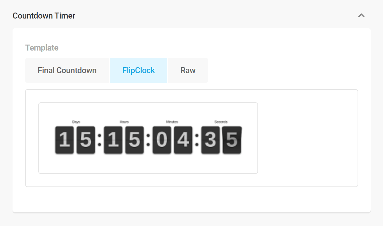 Branda website mode countdown timer design options