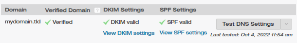 Testing DNS settings