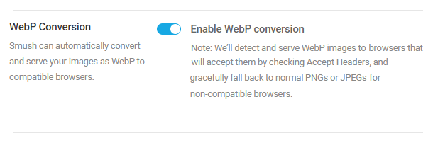 Enable WebP conversion in Smush