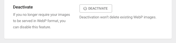 deactivate local webP