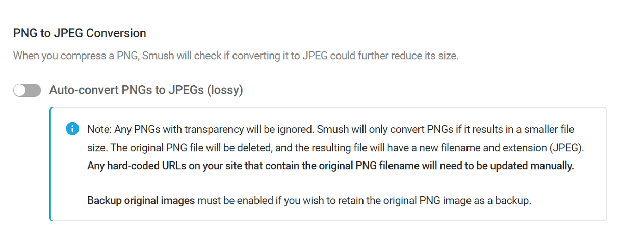 Auto convert PNGs to JPEGs