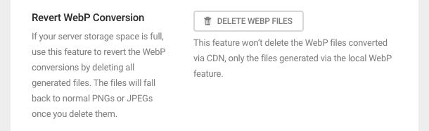 revert webP conversion