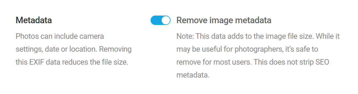 Strip metadata from images