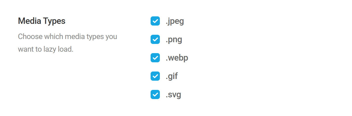 Select media types to lazy load in Smush