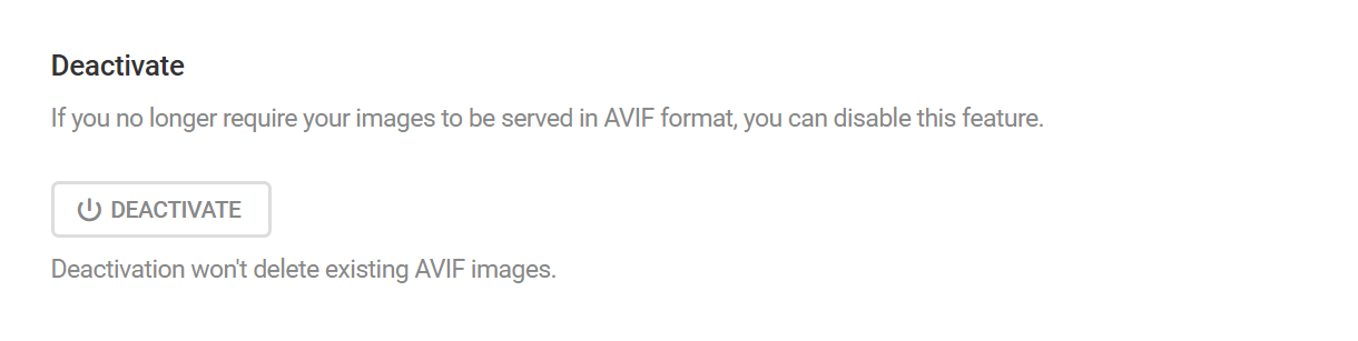 Deactivate the Next-Gen Formats feature in Smush