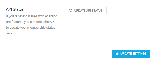 update API status