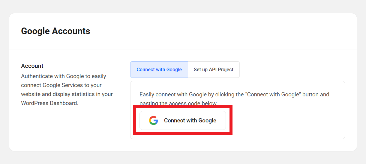 Connect with Google