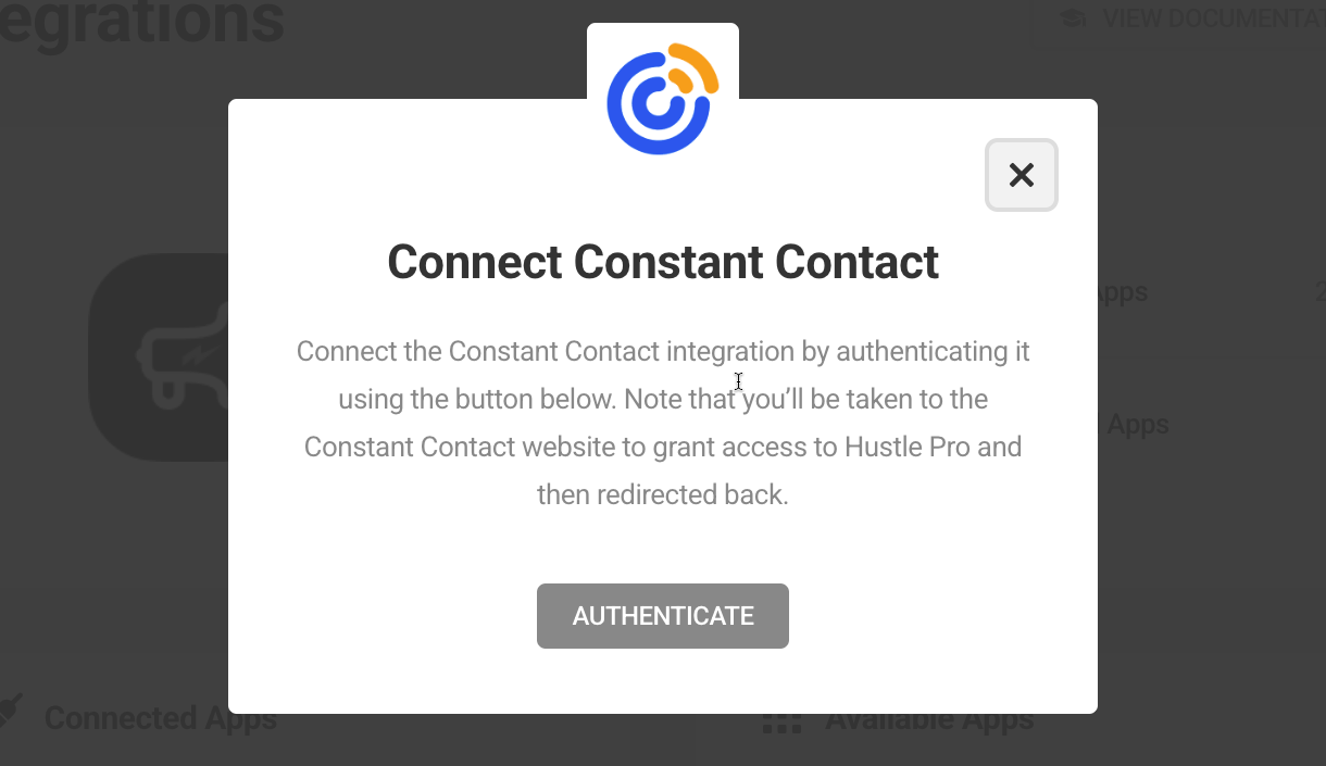 Connect to Constant Contact account in Hustle opt-in module