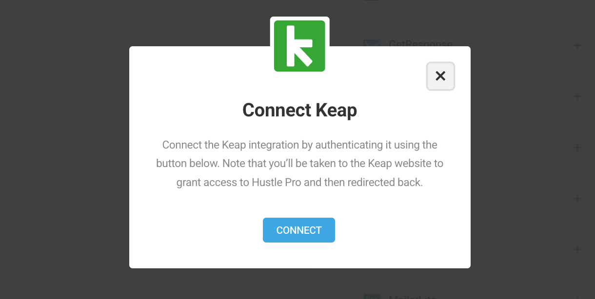 Connect to Constant Contact account in Hustle opt-in module
