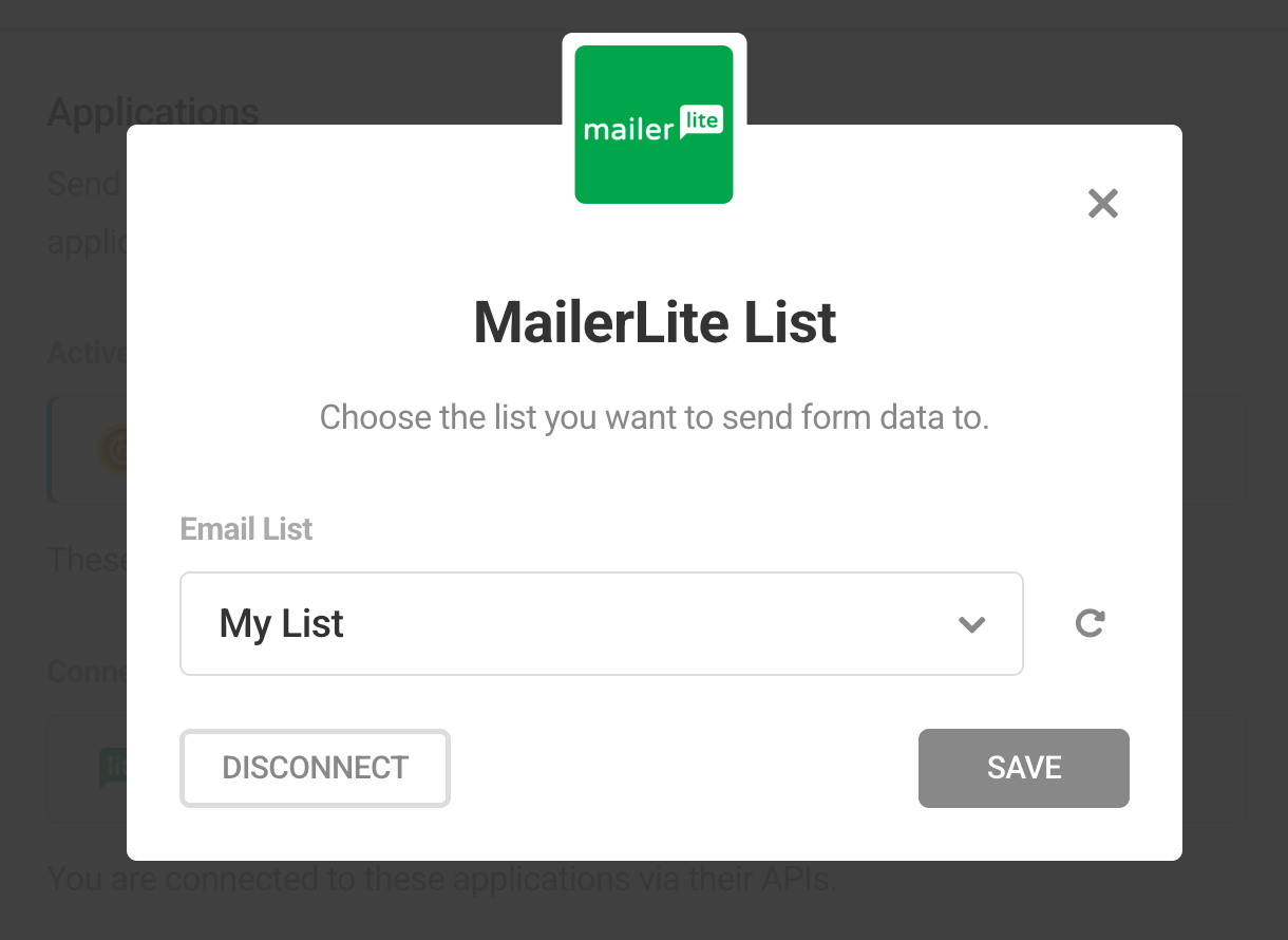 Select MailerLite list in Hustle opt-in module