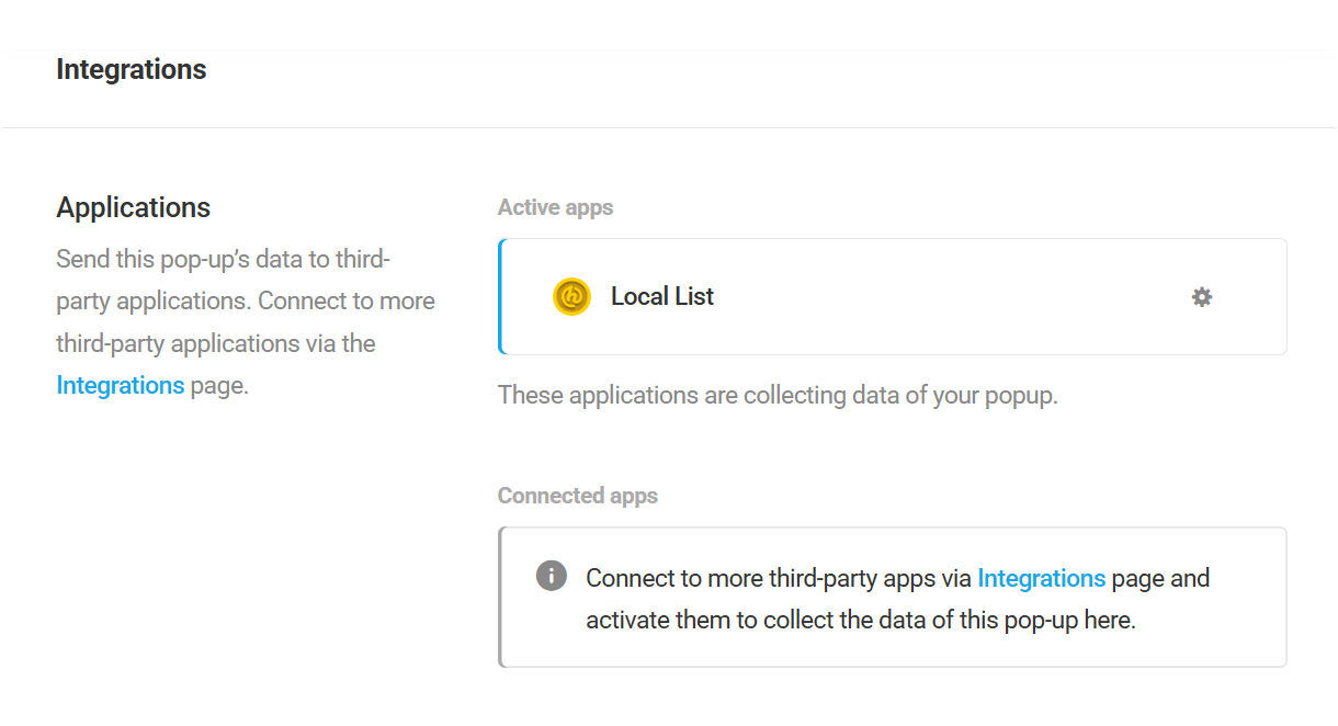 Available 3rd-party integrations for Hustle opt-ins