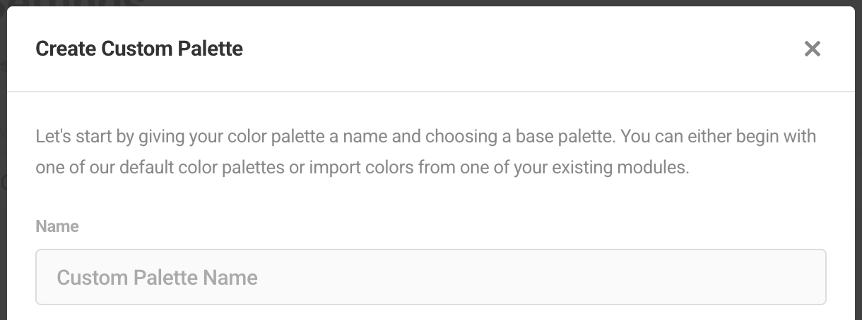 Custom color palette name in Hustle settings