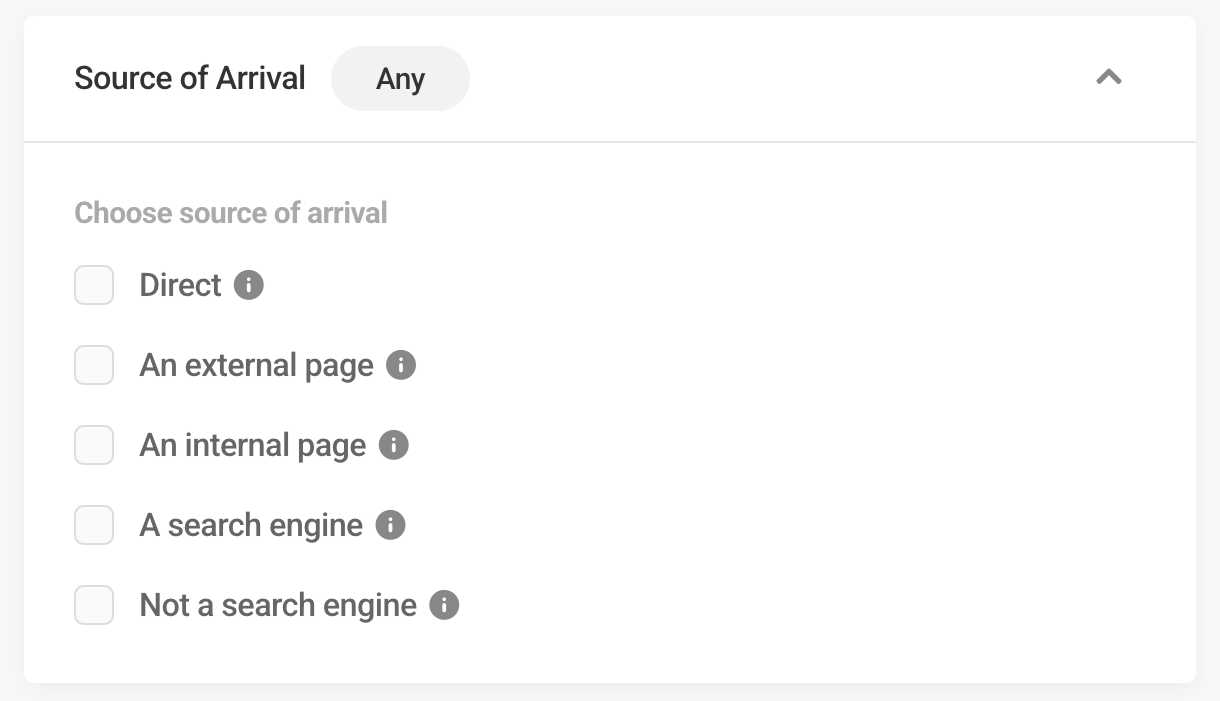 Source of arrival visibility condition in Hustle modules