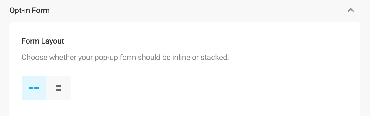 Opt-in form layout
