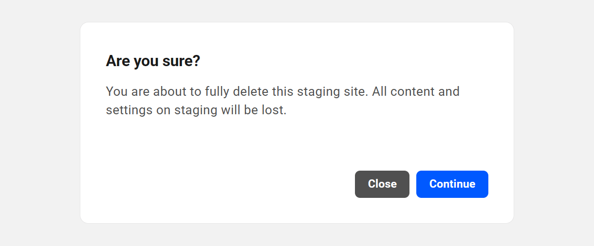 Delete staging environment