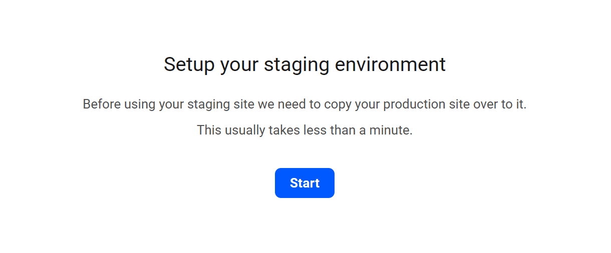 Setup staging environment