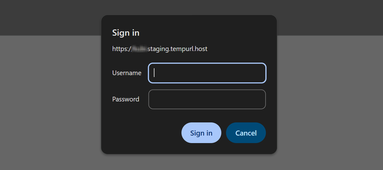 HTTP Auth password protection for staging sites