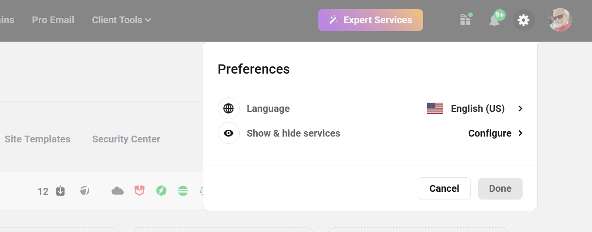 Edit your Hub preferences