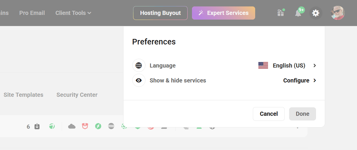 Edit your Hub preferences