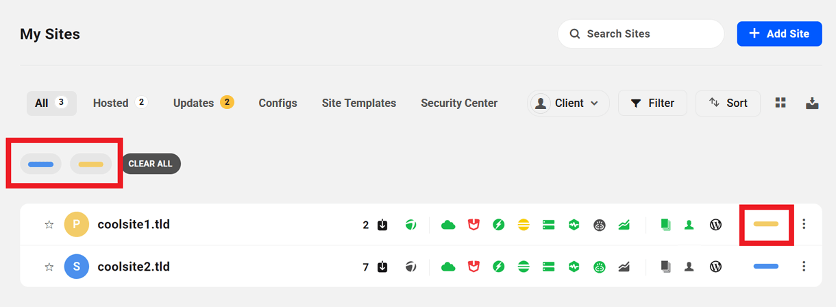 Clear custom label filters in The Hub