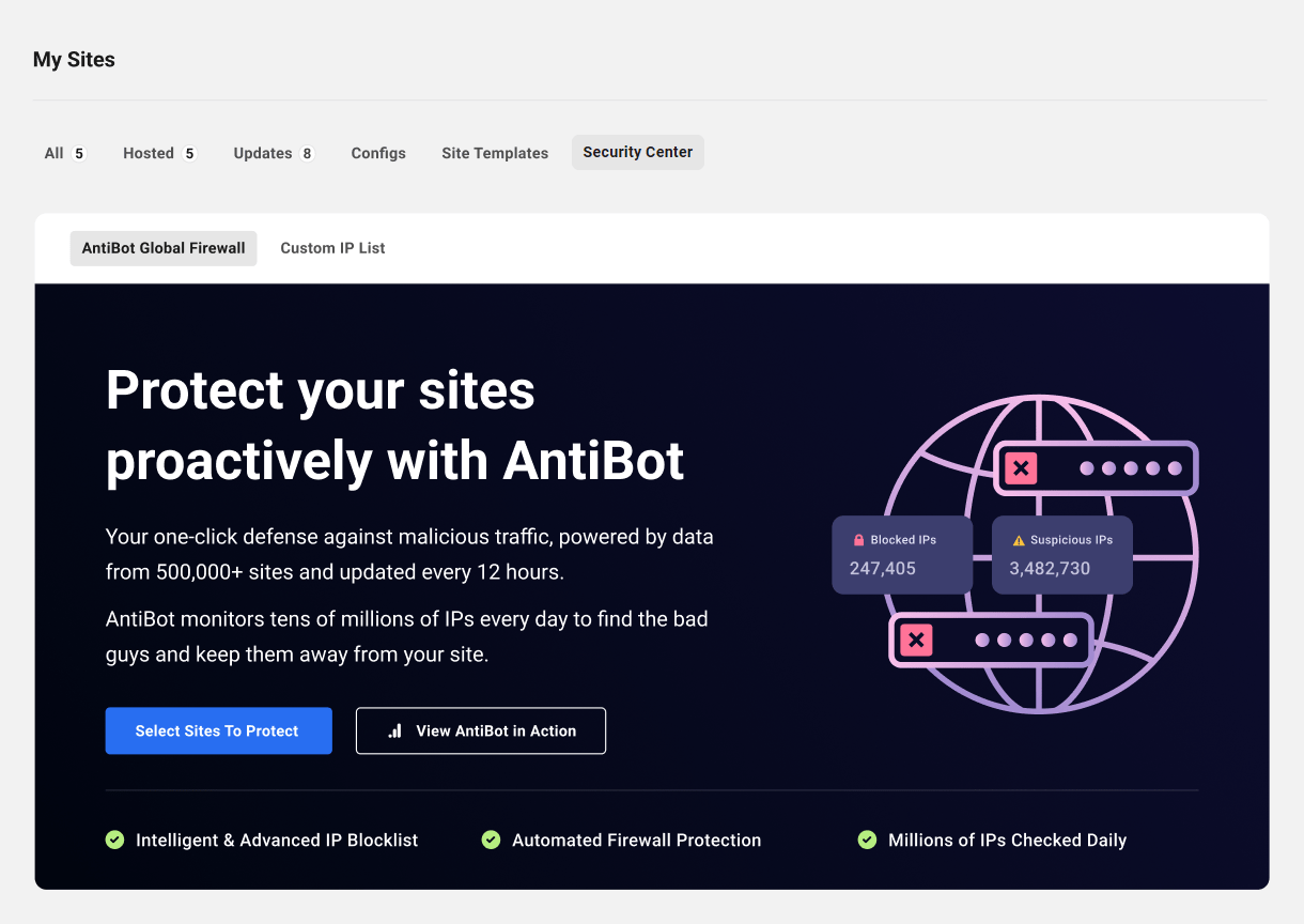 Activate AntiBot Global Firewall in the Hub