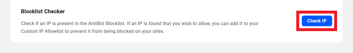 Check if an IP is on the AntiBot blocklist