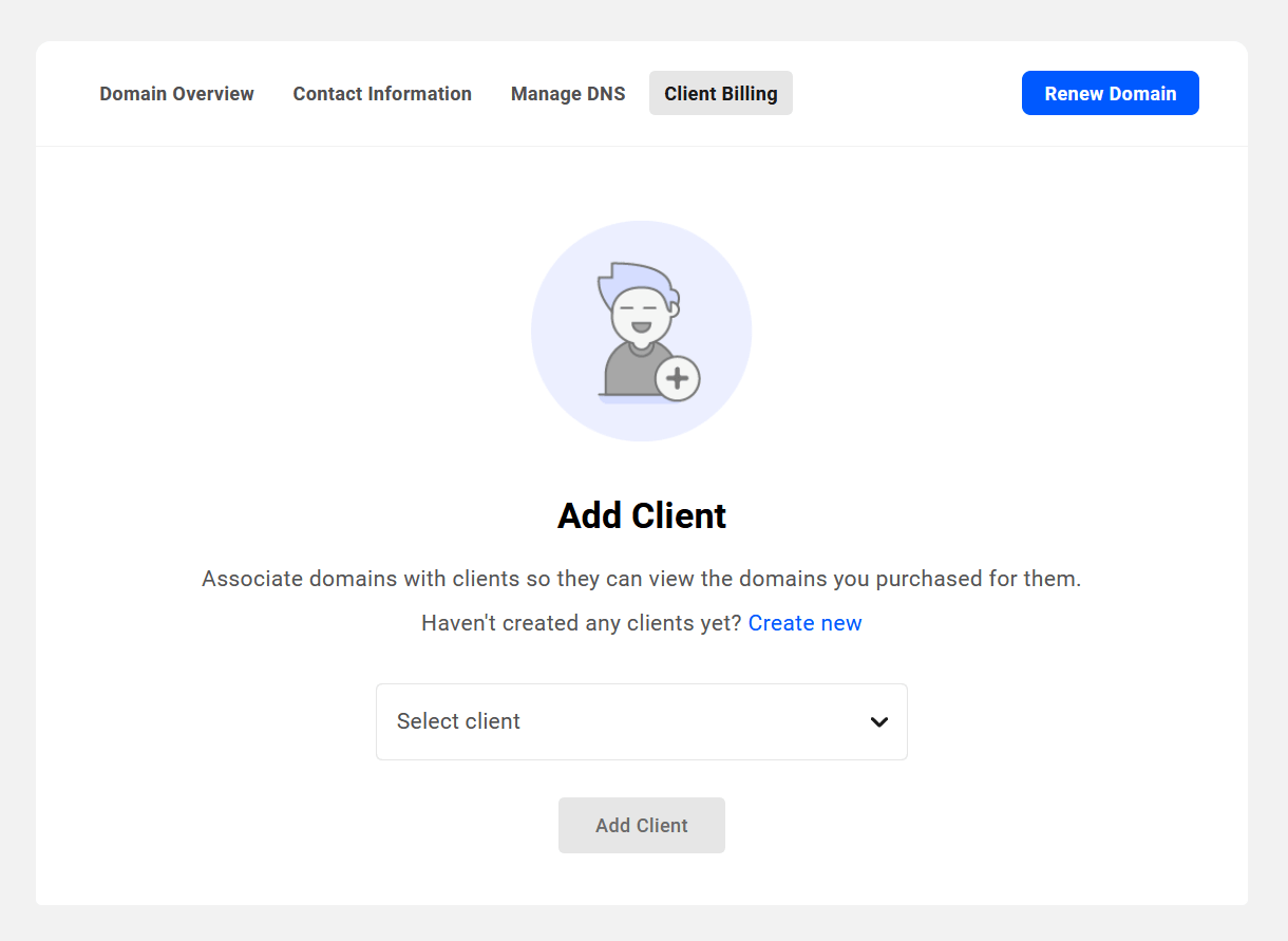 Associate a domain with a client in the Hub