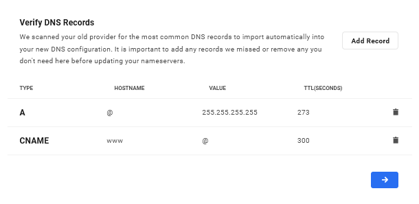 Hub2 verify DNS records