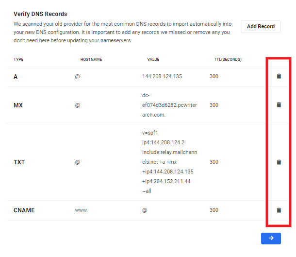 DNS Record Information