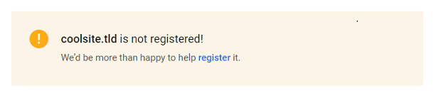 Domain not registered error