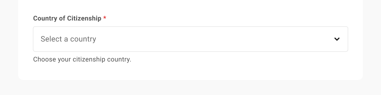 Country of Citizenship required to register a .us domain in the Hub