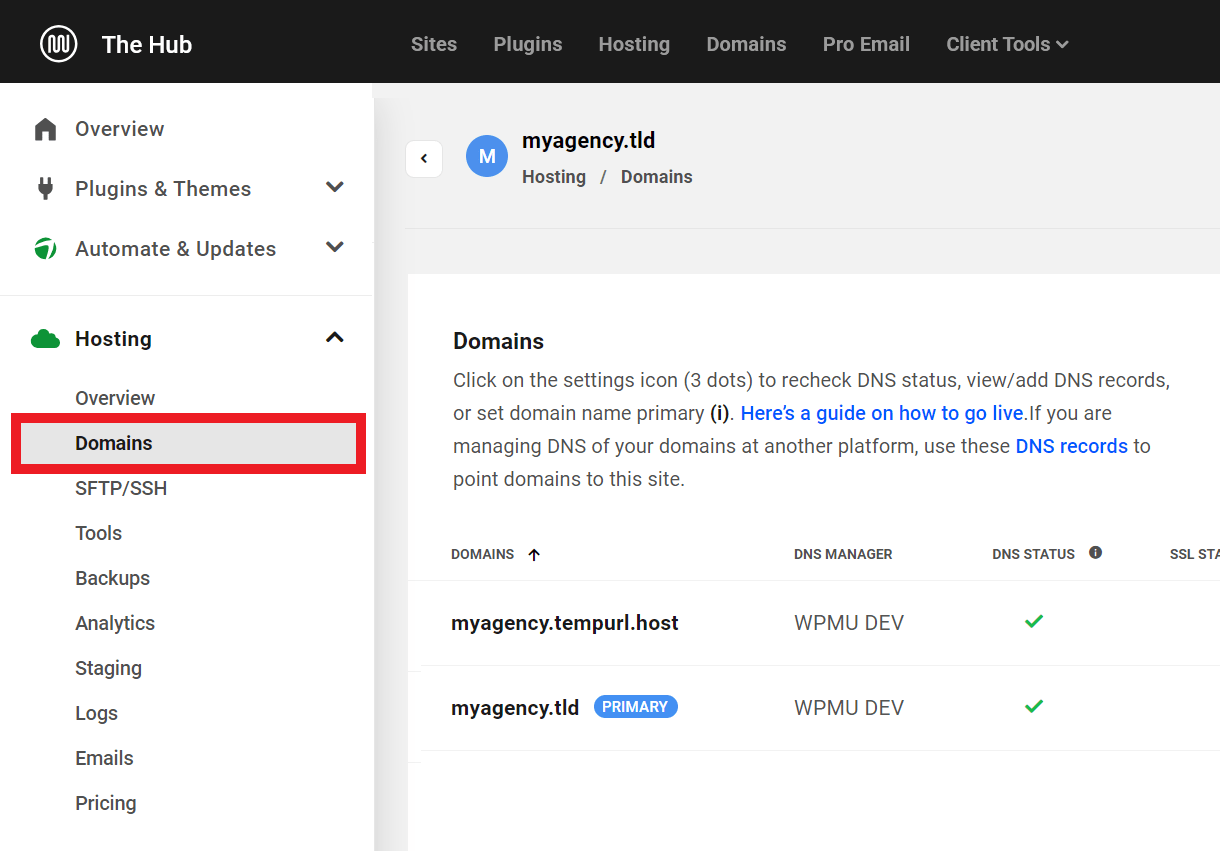 Create and add a subdomain to a WPMU DEV hosted site