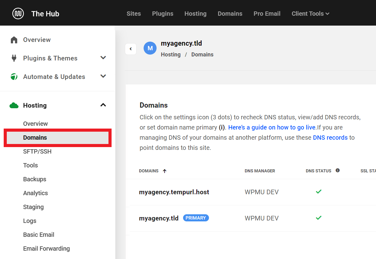 Create and add a subdomain to a WPMU DEV hosted site