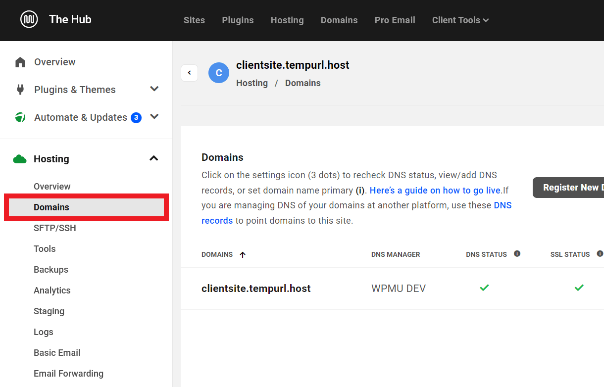 Create and add a subdomain to a WPMU DEV hosted site