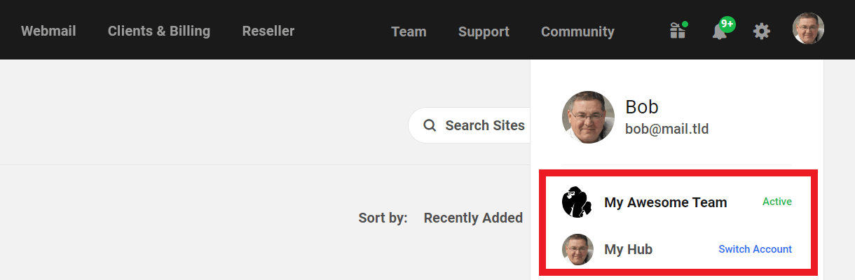 Hub Team user profile