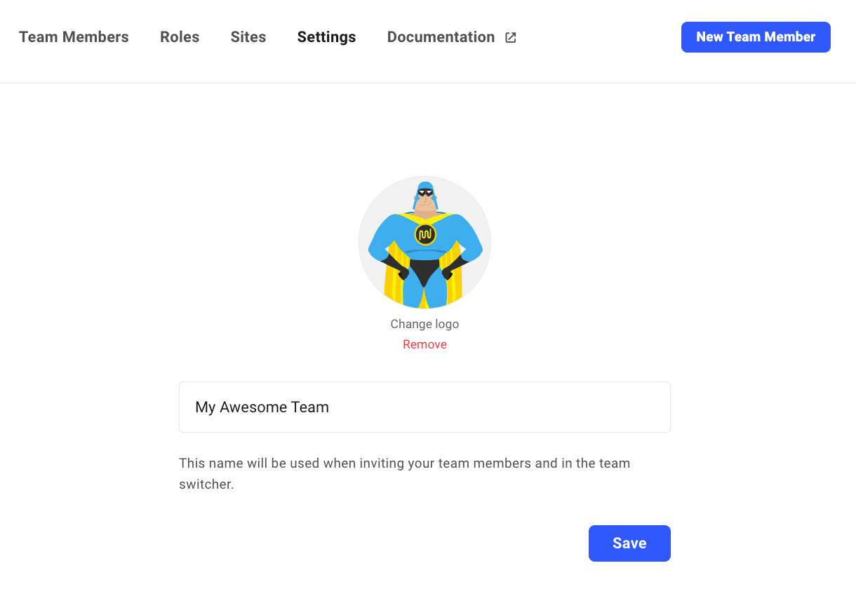 Hub Team Settings