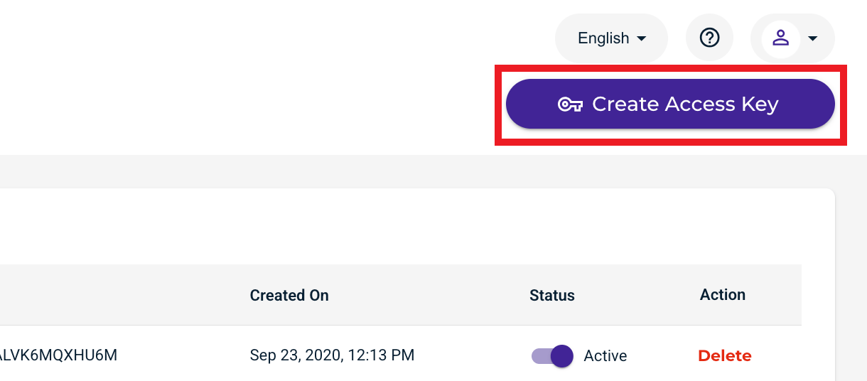 Create a new access key for a Wasabi bucket
